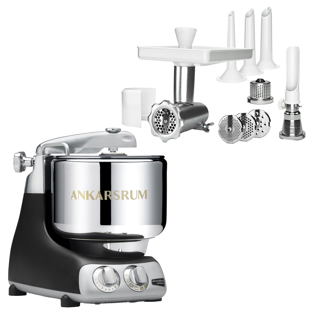 Assistent AKM 6230 røremaskine + komplet kødhakker, sort