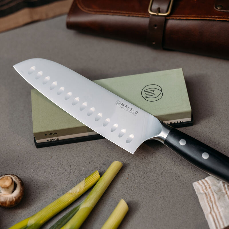 Santokukniv 18 cm, sort