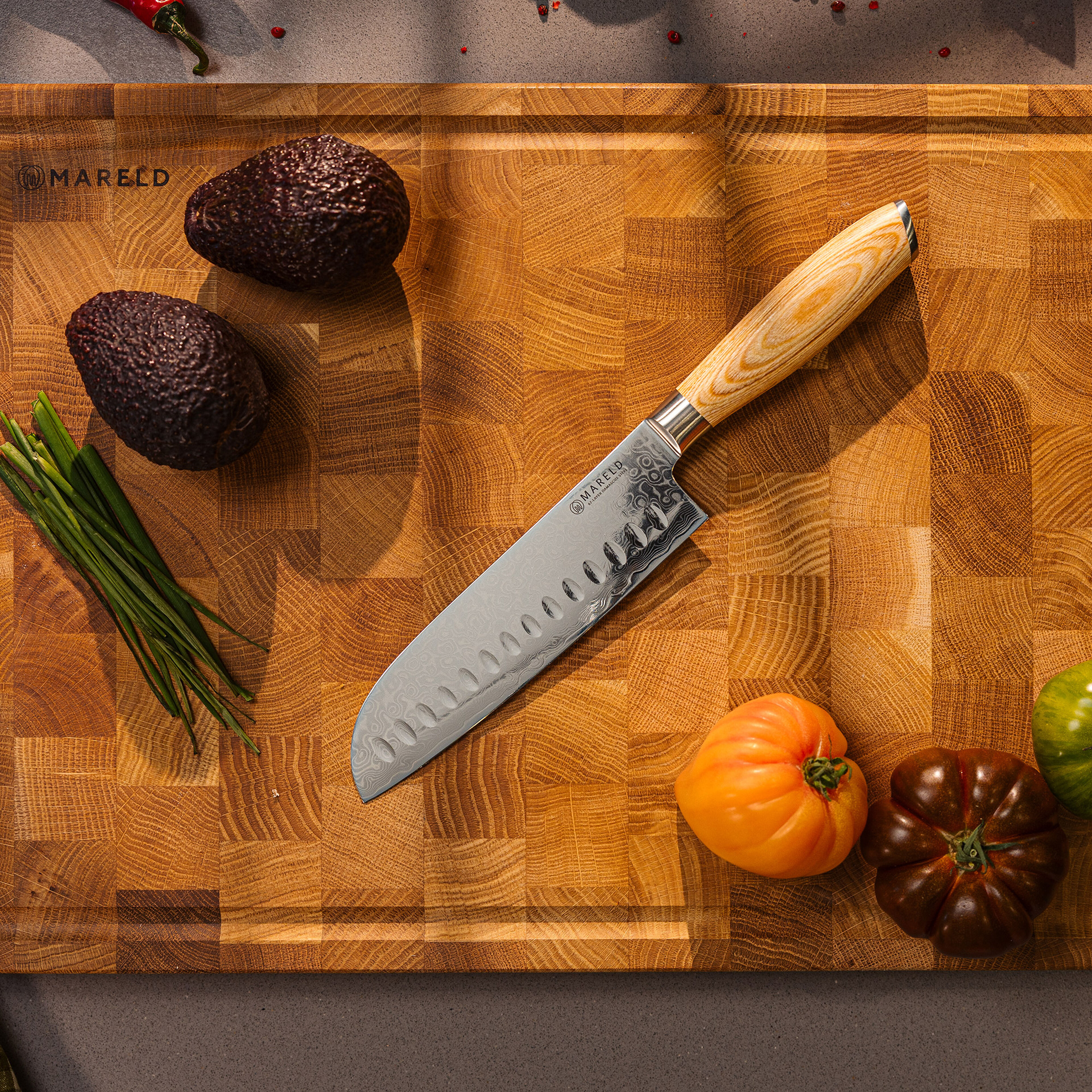 Akio Santokukniv Olivslipad, 18 cm