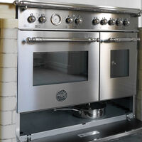 HER95I2EXC Heritage induksjonskomfyr med dobbeltovn 90 cm, 5 soner, rustfritt stål