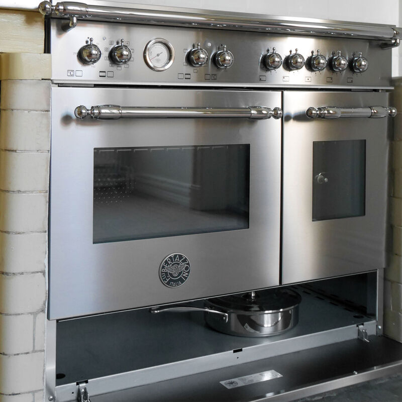 HER95I2EXC Heritage induksjonskomfyr med dobbeltovn 90 cm, 5 soner, rustfritt stål