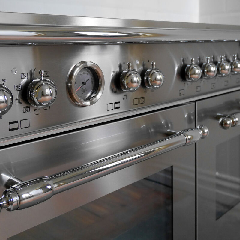 HER95I2EXC Heritage induksjonskomfyr med dobbeltovn 90 cm, 5 soner, rustfritt stål