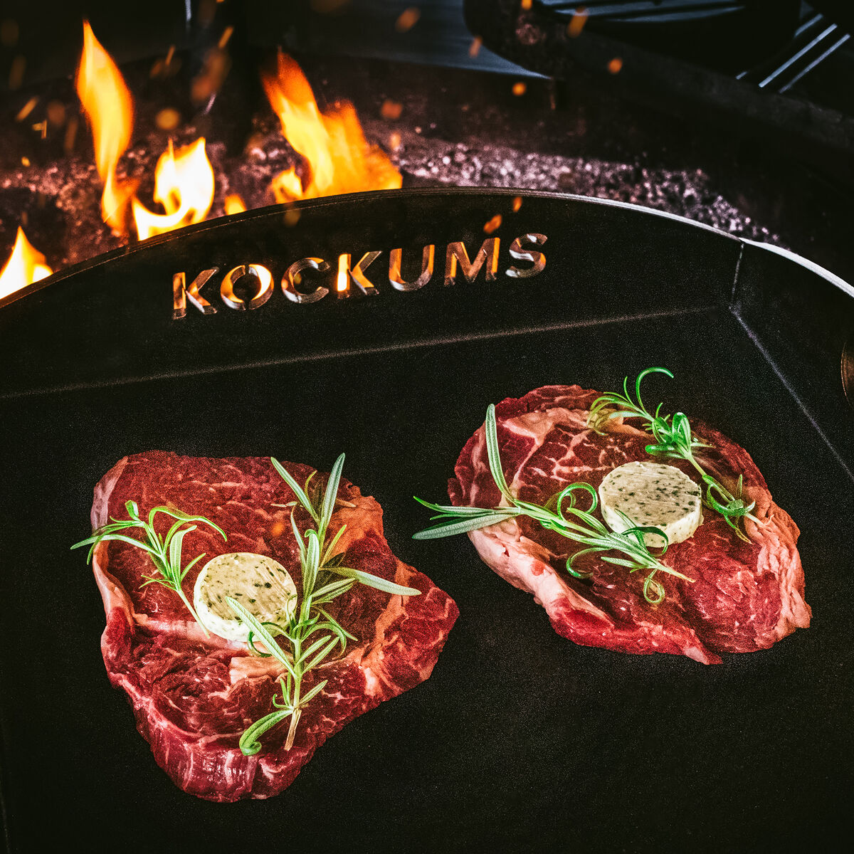 Kockums Jernverk Stekeplate med grillvekt