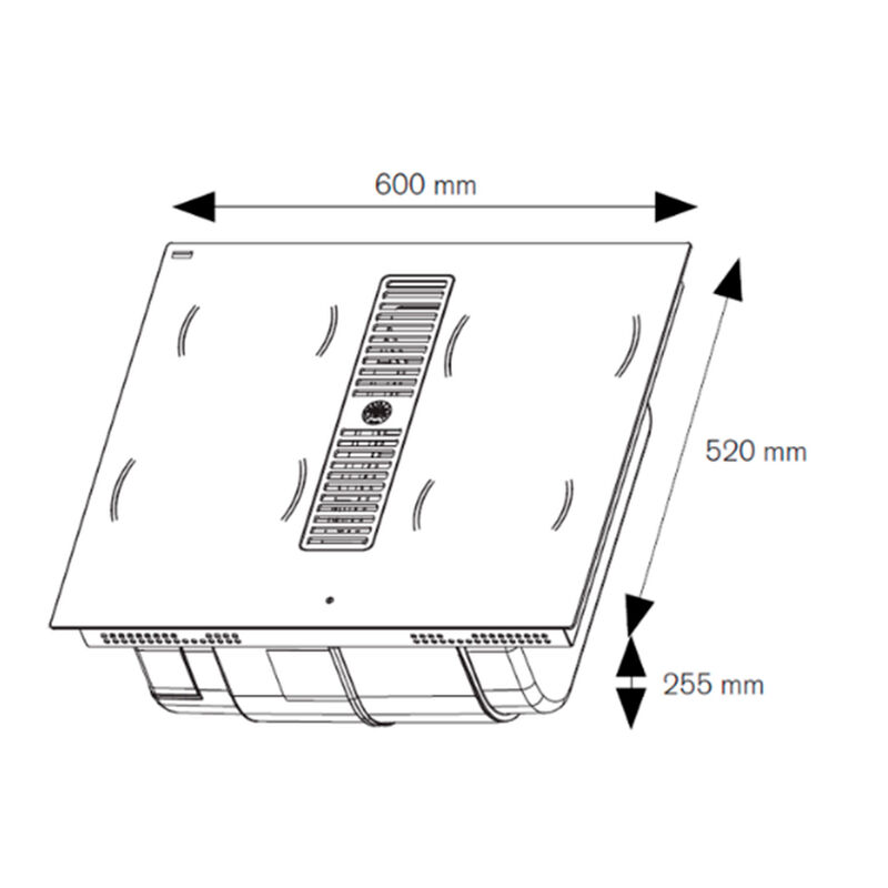 P604ICH30NP Induktionskogeplade med integreret emhætte 60 cm, 4 zoner