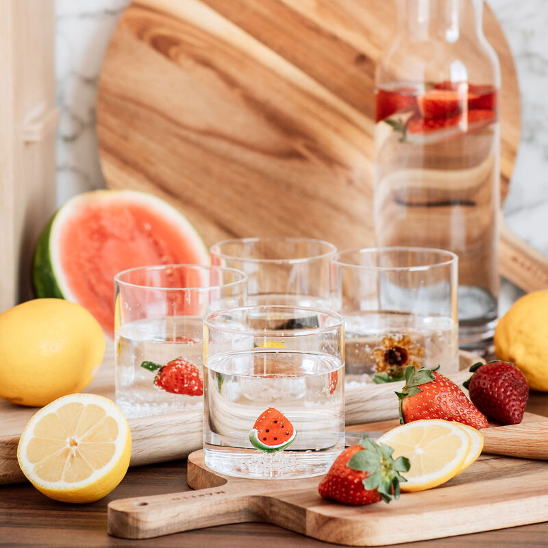 Tumbler-lasi 4 kpl, hedelmäteema