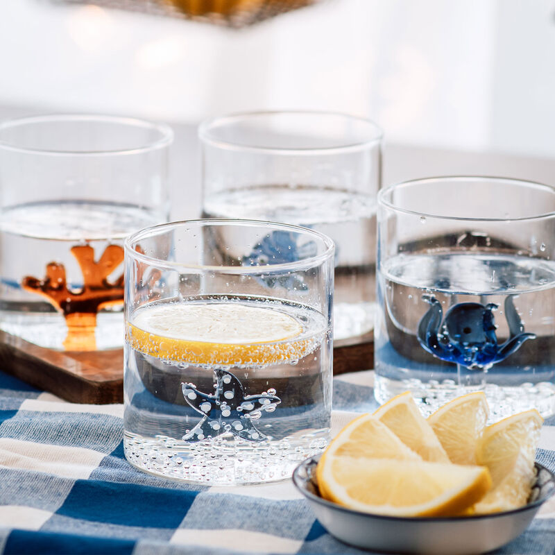 Tumblerglass 4 stk, havstema
