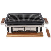 Premium hibachigrill, svart/valnöt