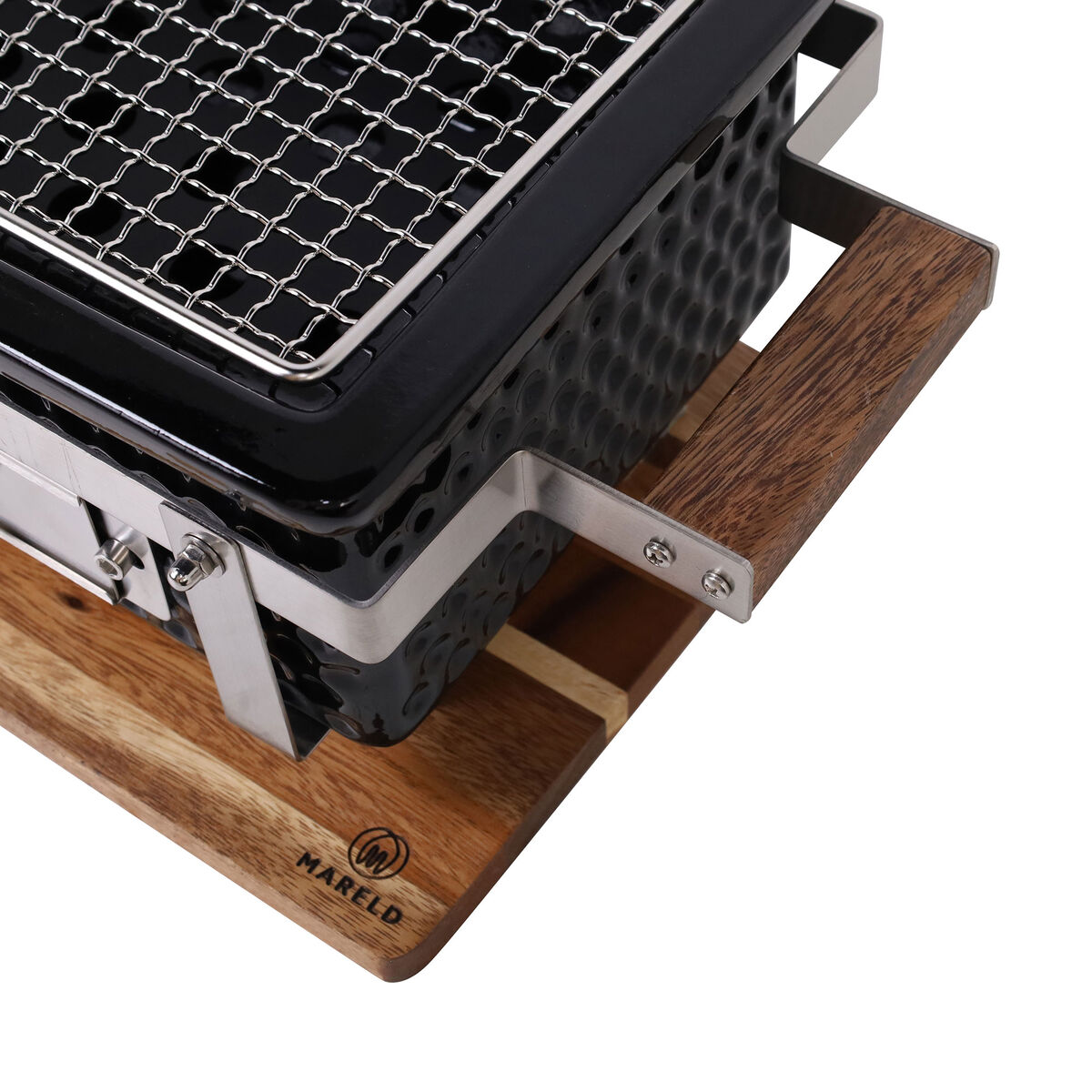 Premium hibachigrill, svart/valnöt