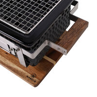 Premium hibachigrill, svart/valnöt