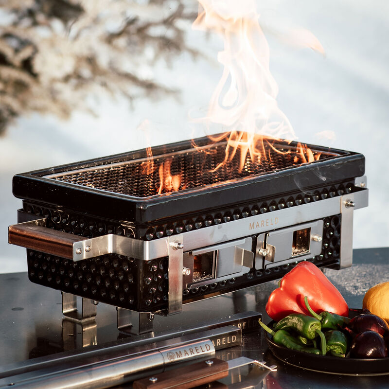 Premium hibachigrill, sort/valnød