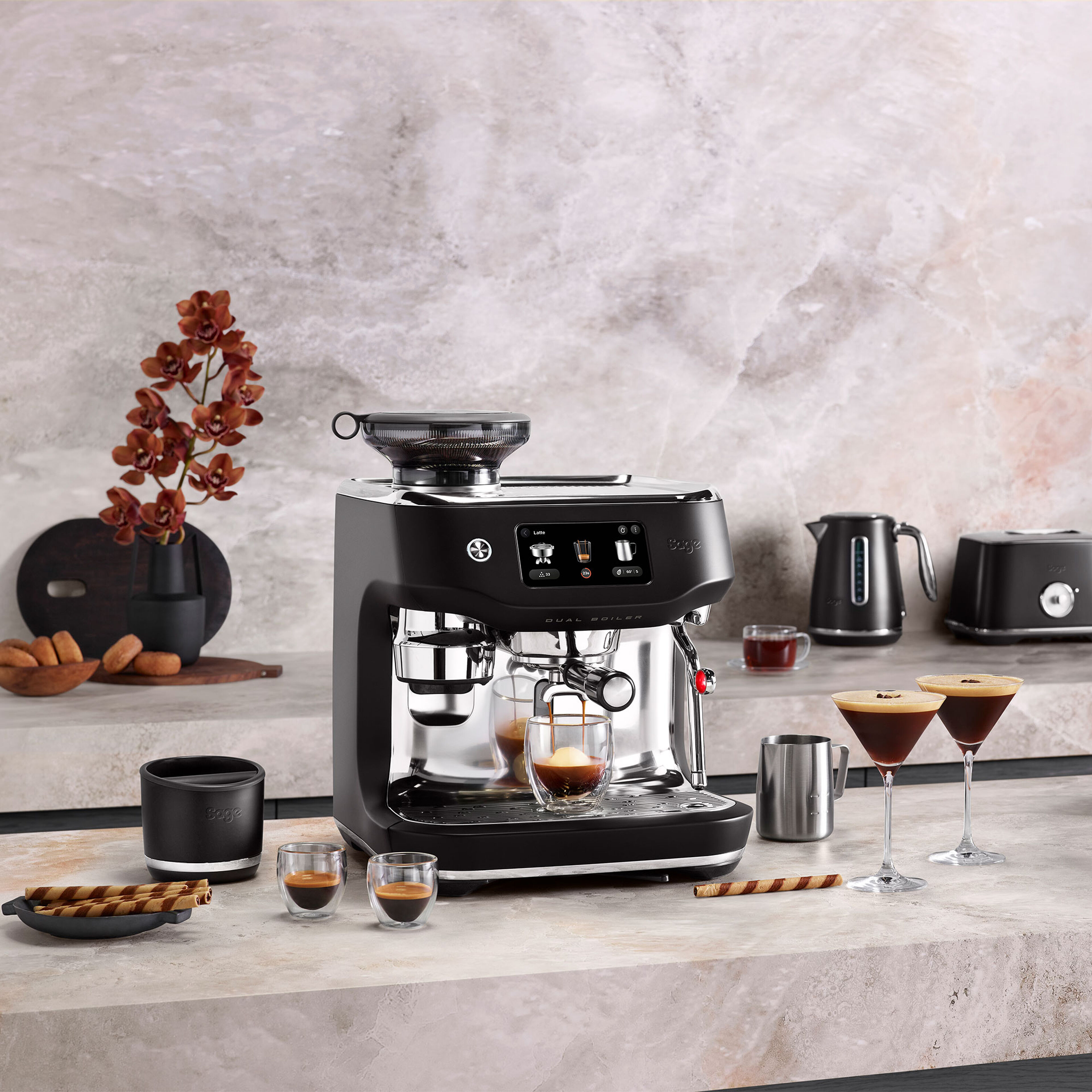 SES995BTR Oracle Dual Boiler espressomaskin, black truffle