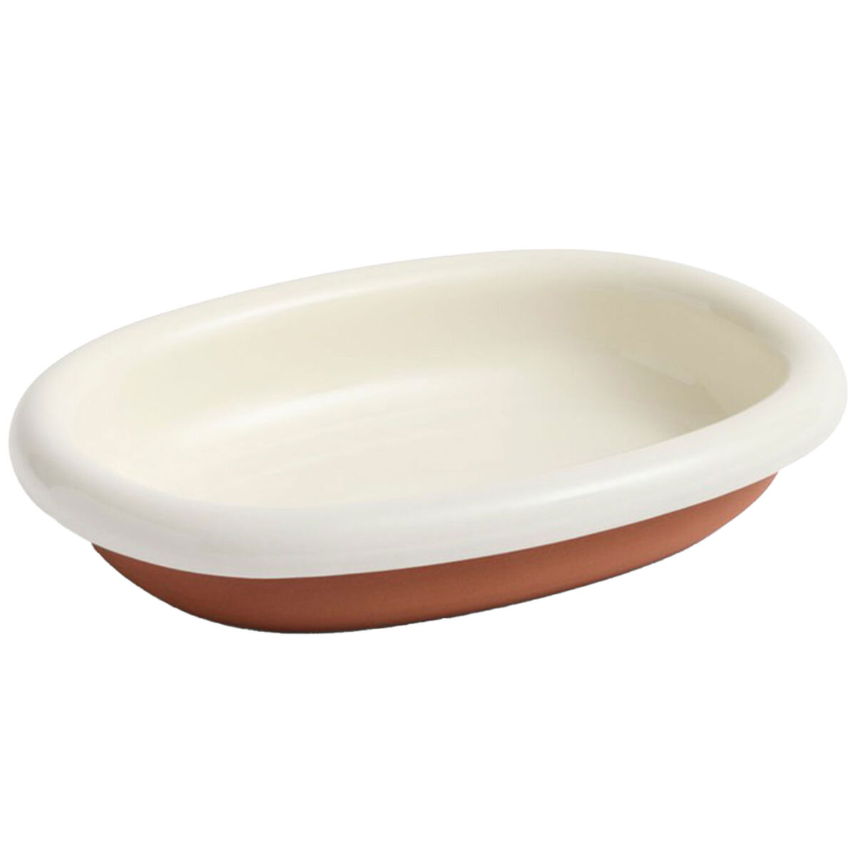 Barro oval tallrik small, benvit