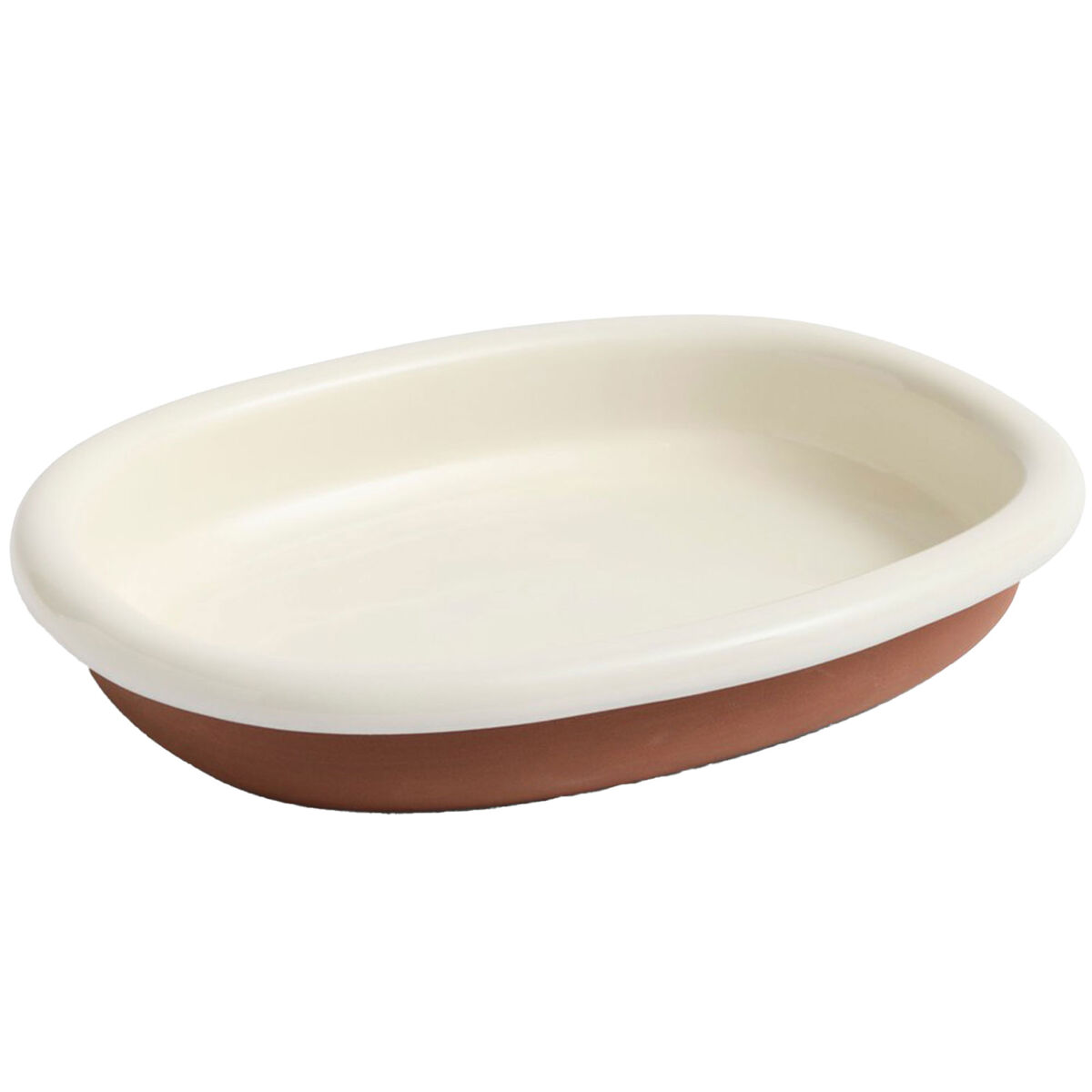 Barro oval tallerken large, benhvid