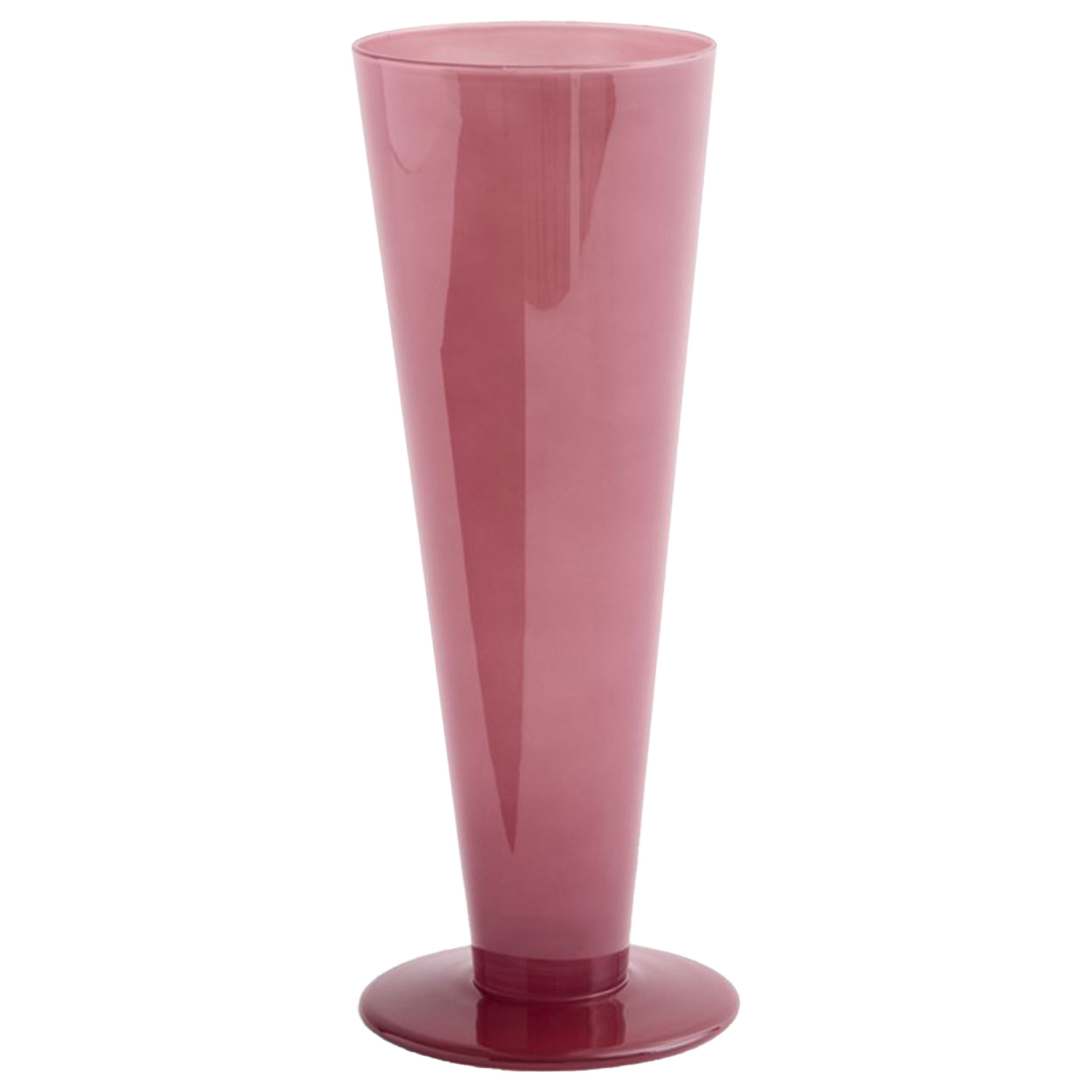 Conical medium vas, rosa/mörkröd