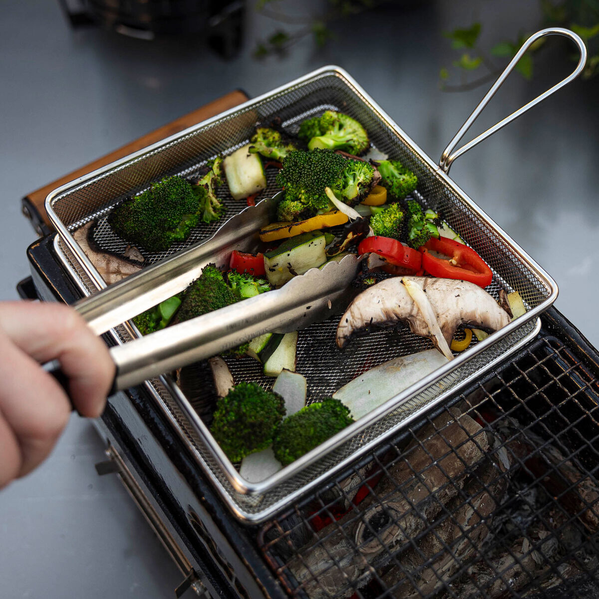 Grillkurv 20 × 20 cm, rustfrit stål