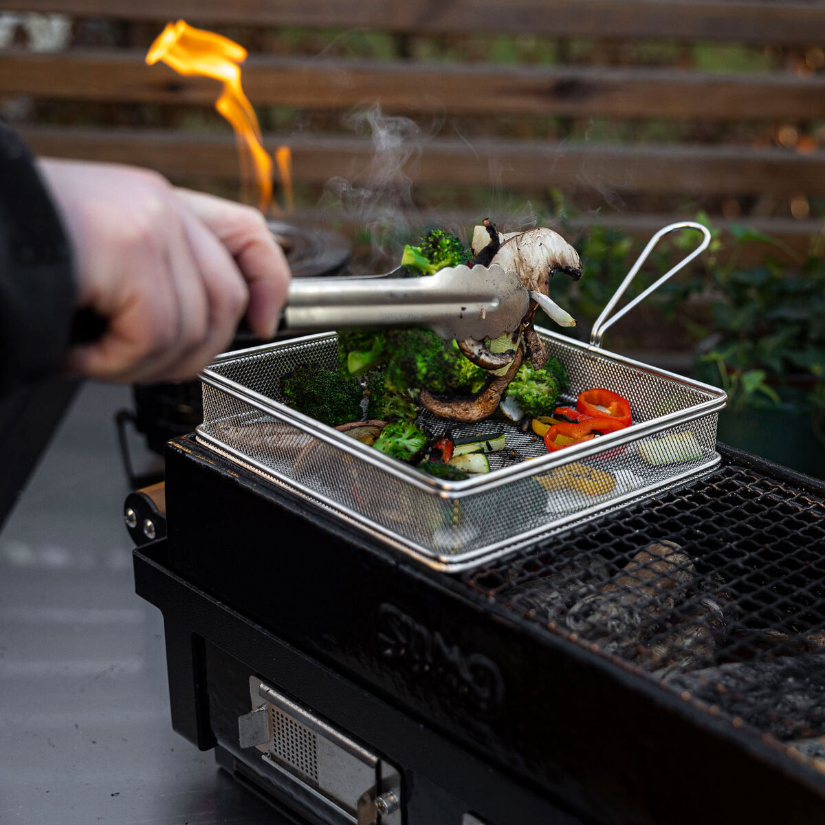 Grillkurv 20 × 20 cm, rustfrit stål