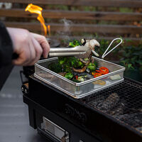 Grillkurv 20 × 20 cm, rustfrit stål