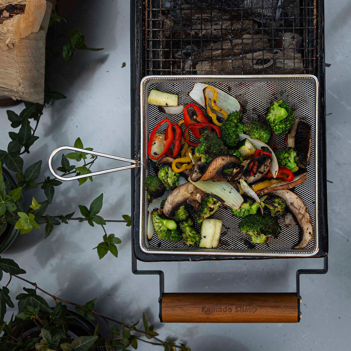 Grillkurv 20 × 20 cm, rustfrit stål