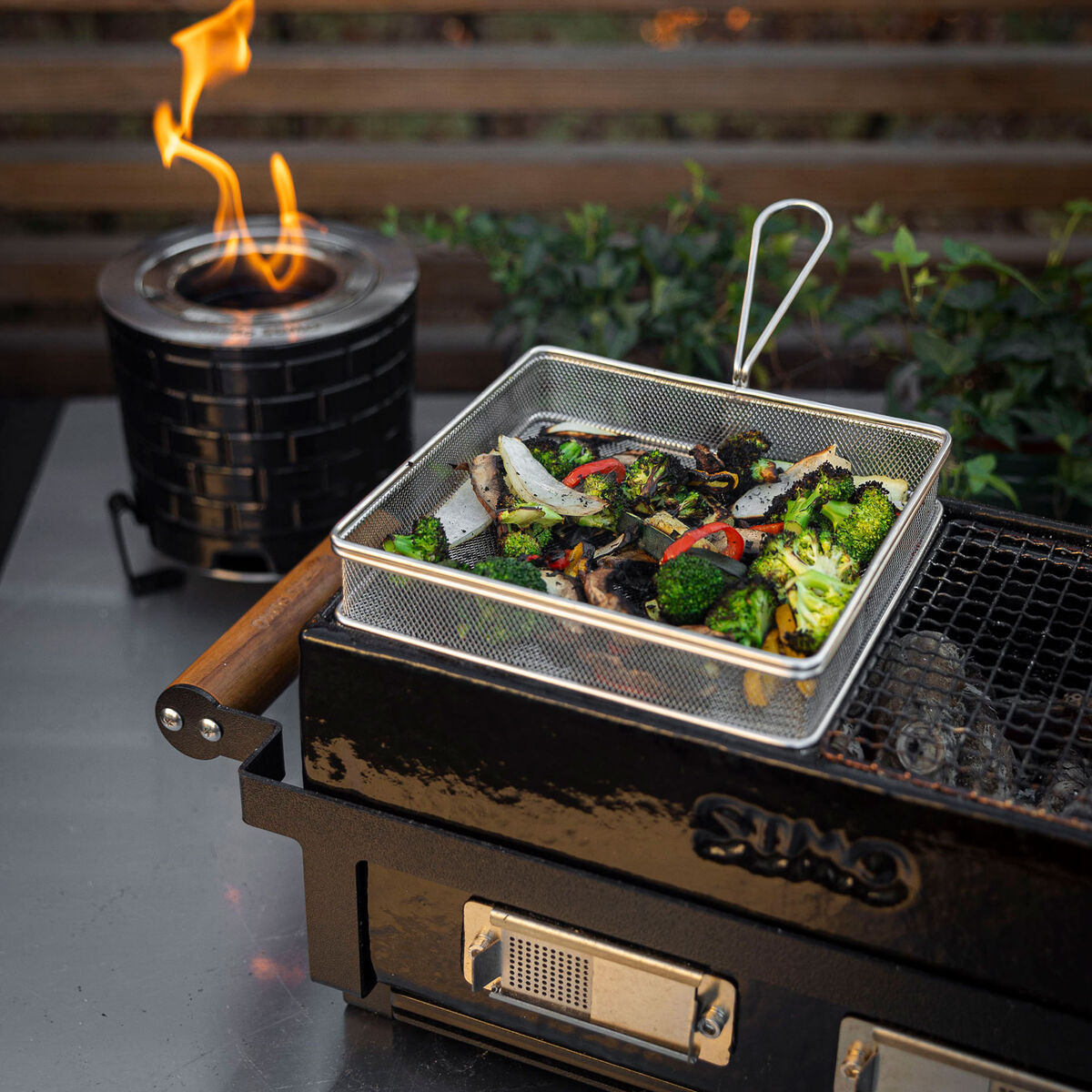 Grillkurv 20 × 20 cm, rustfrit stål