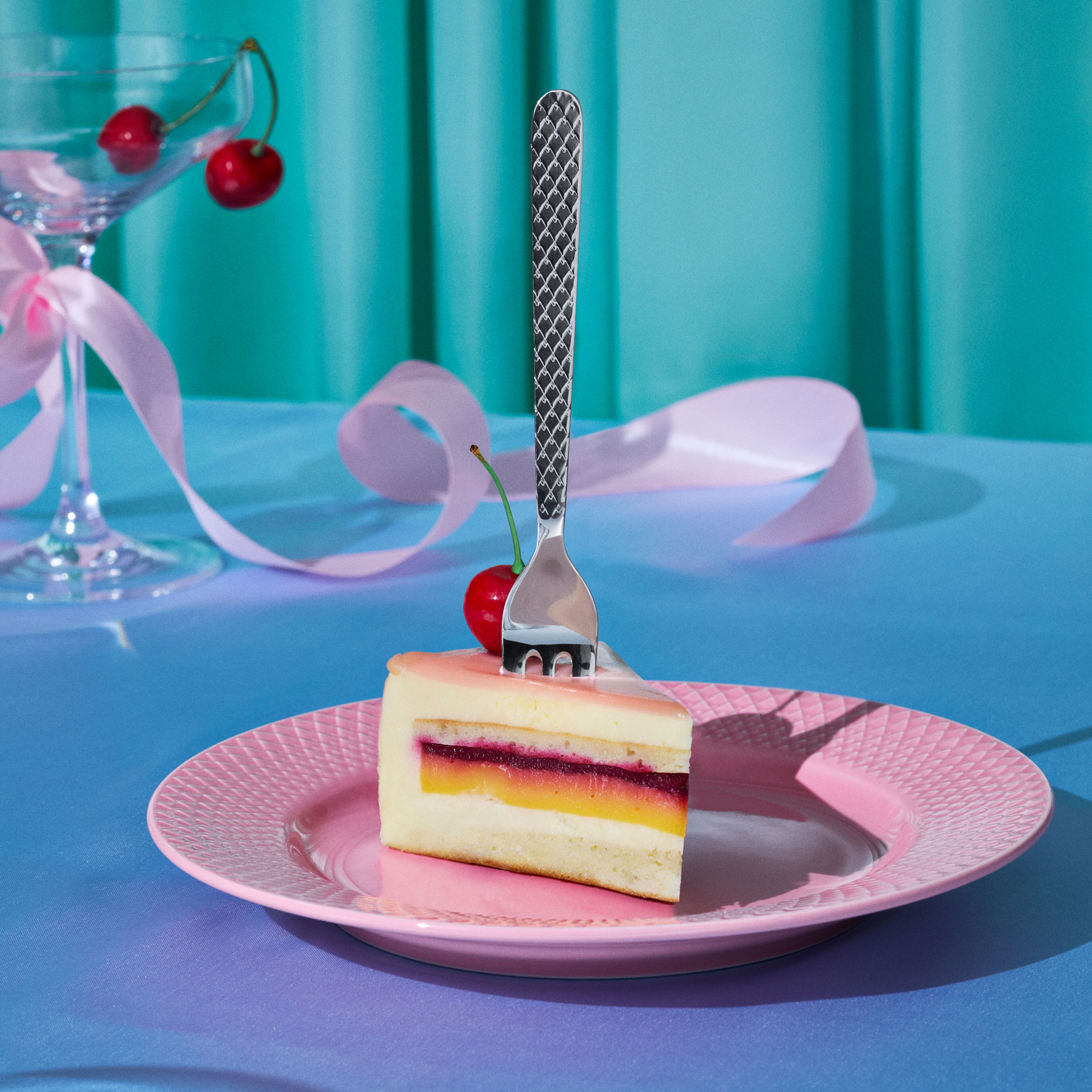 Rhombe tårtgaffel 4 st, stål