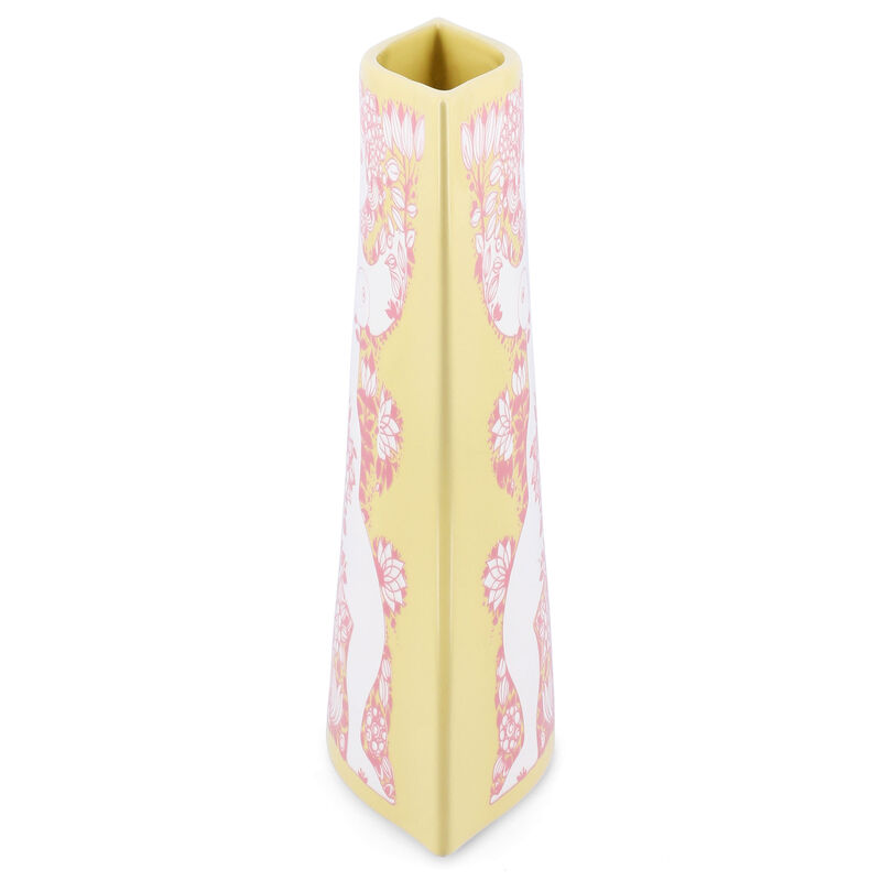 Nina vas 22 cm, gul/rosa