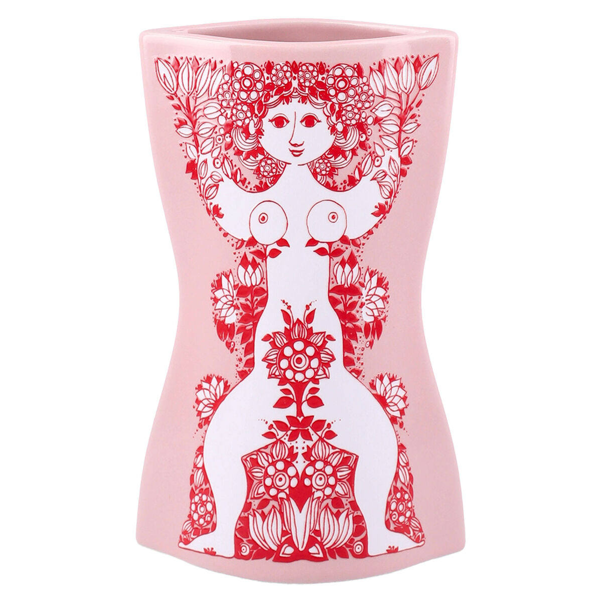 Nina vase 16,5 cm, pink/rød