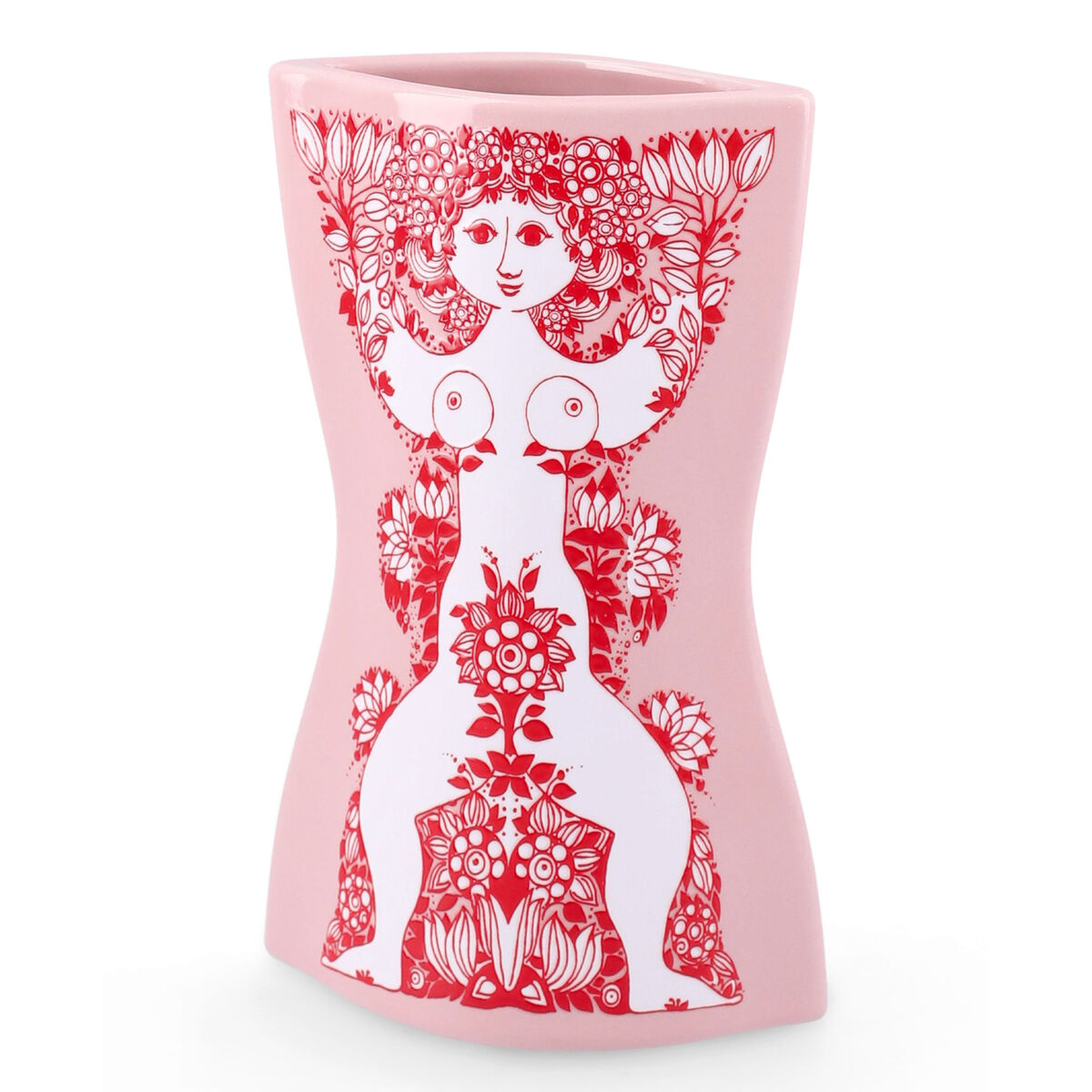 Nina vase 16,5 cm, pink/rød