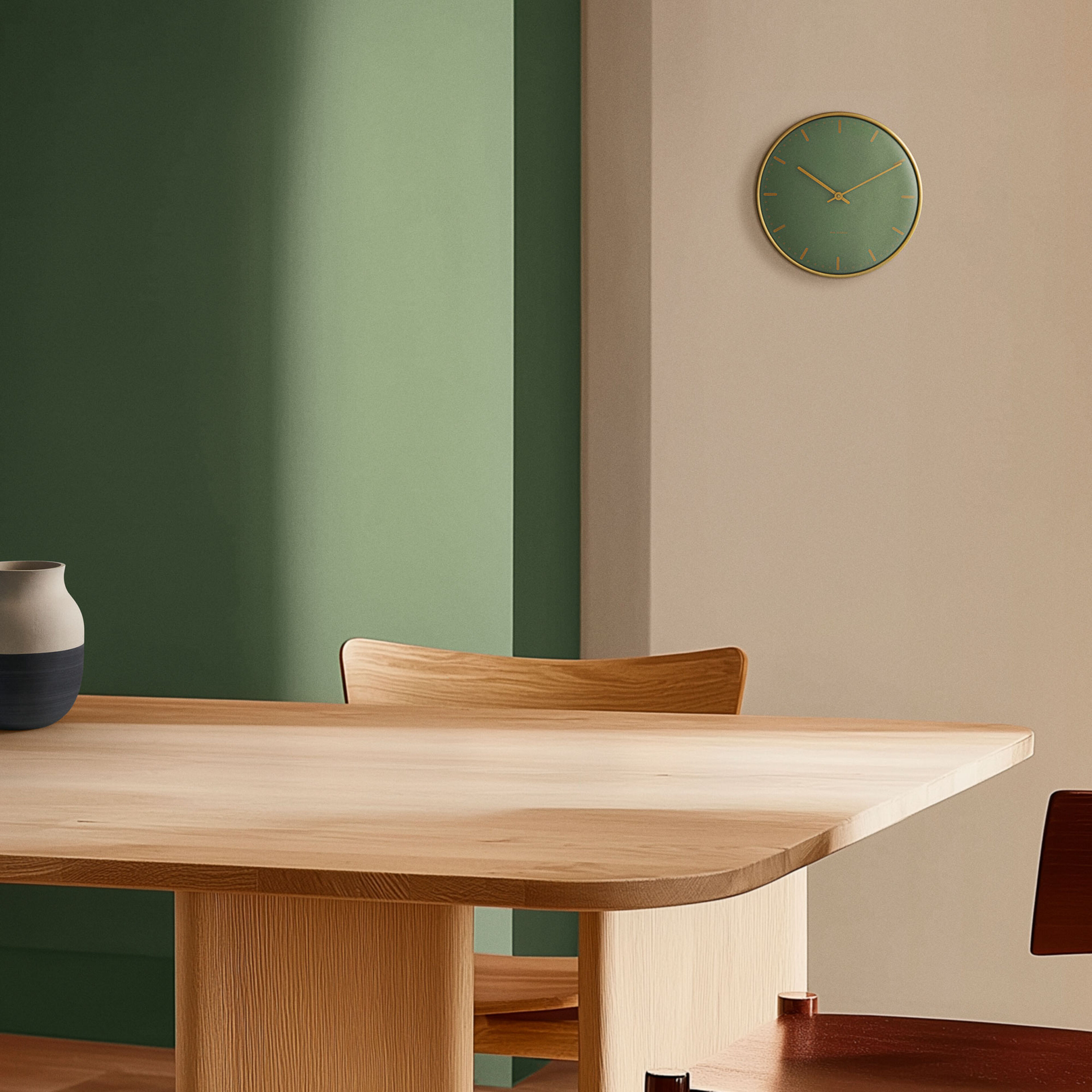 City hall väggklocka 21 cm, grön