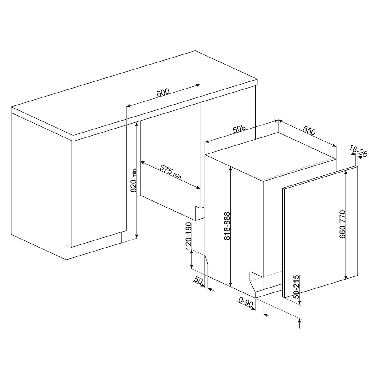 STL7322AL integrert oppvaskmaskin 60 cm