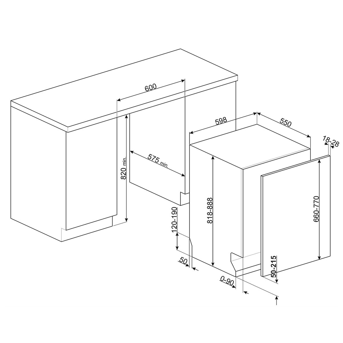 STL7322BL integrert oppvaskmaskin 60 cm