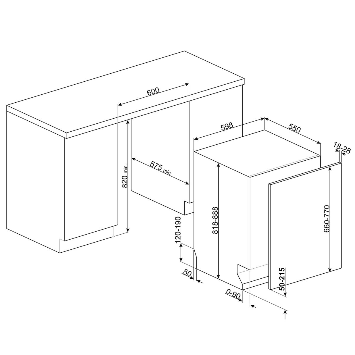STL7324AQLLW integreret opvaskemaskine 60 cm