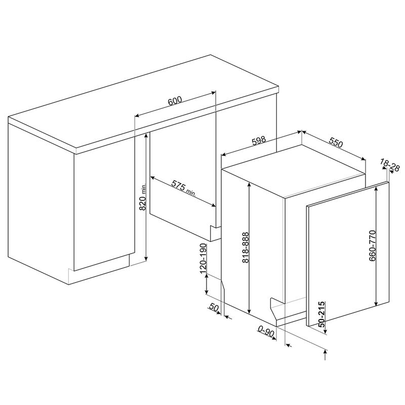 STL7324BLW integreret opvaskemaskine 60 cm
