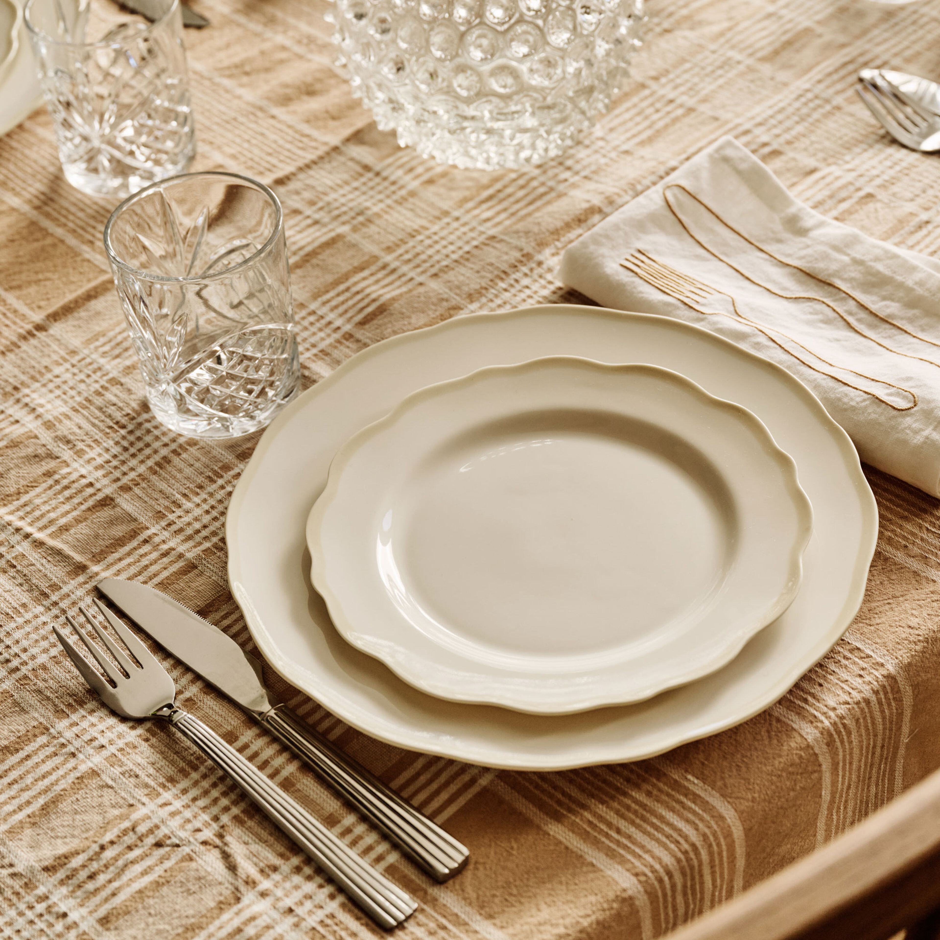 Fleur middagstallerken 28 cm, sand