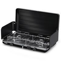 Moto campingkjøkken 2 brennere, svart