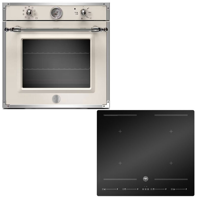 Hvitevarepakke Heritage innbyggingsovn (hvit) + induksjonstopp, 60 cm