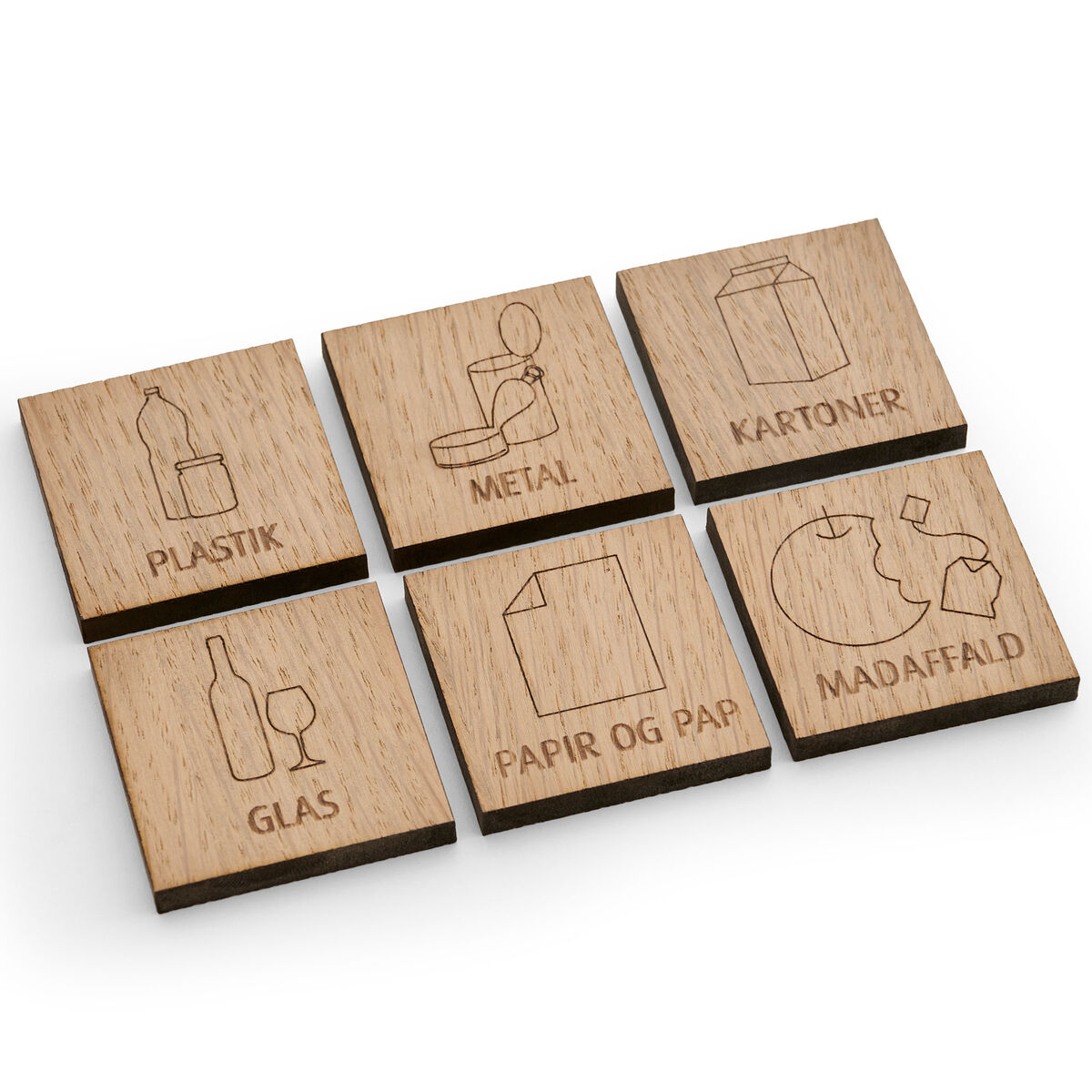 ReCollector Skyltar för källsortering danska, trä
