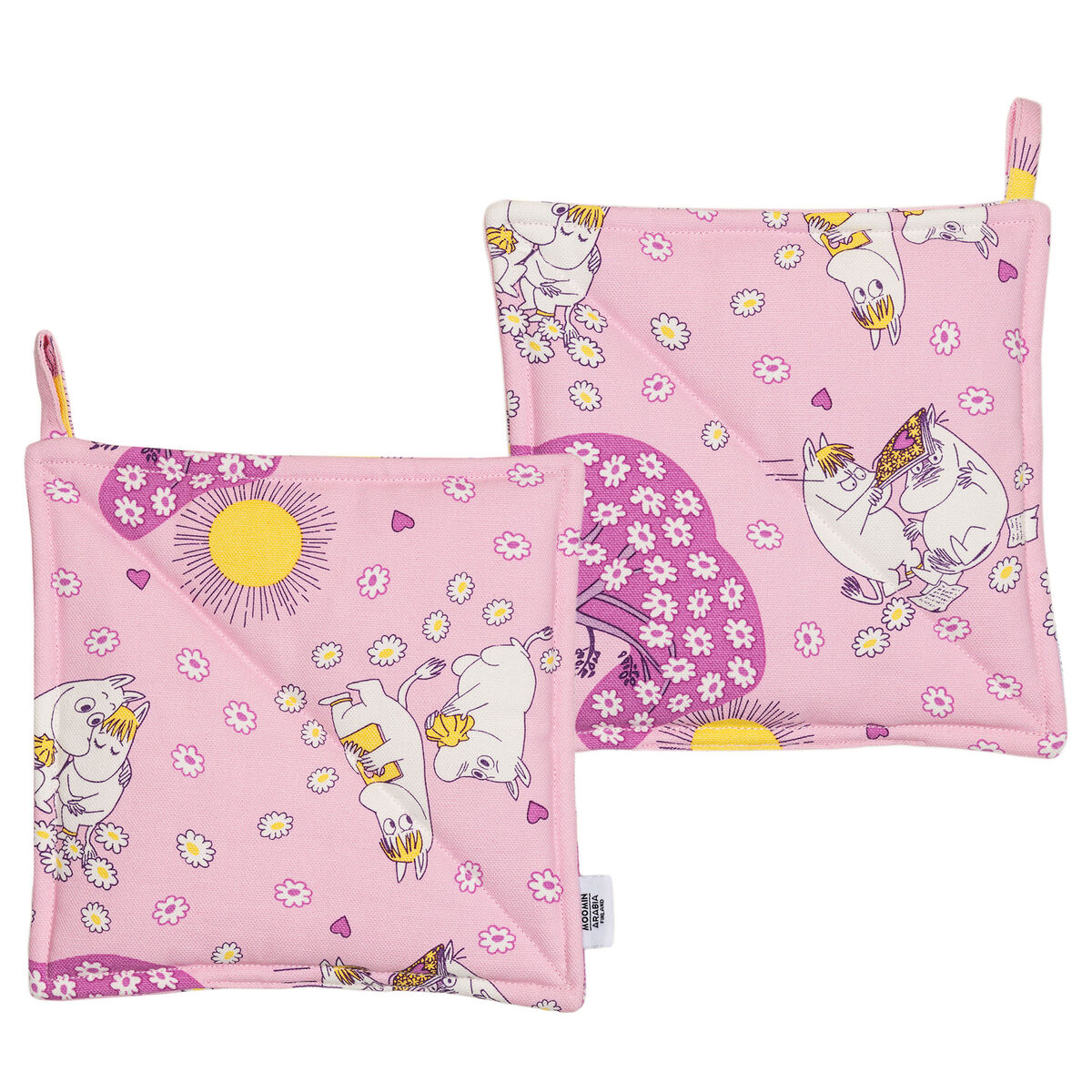 Förälskade grytlappar 22 × 22 cm, rosa