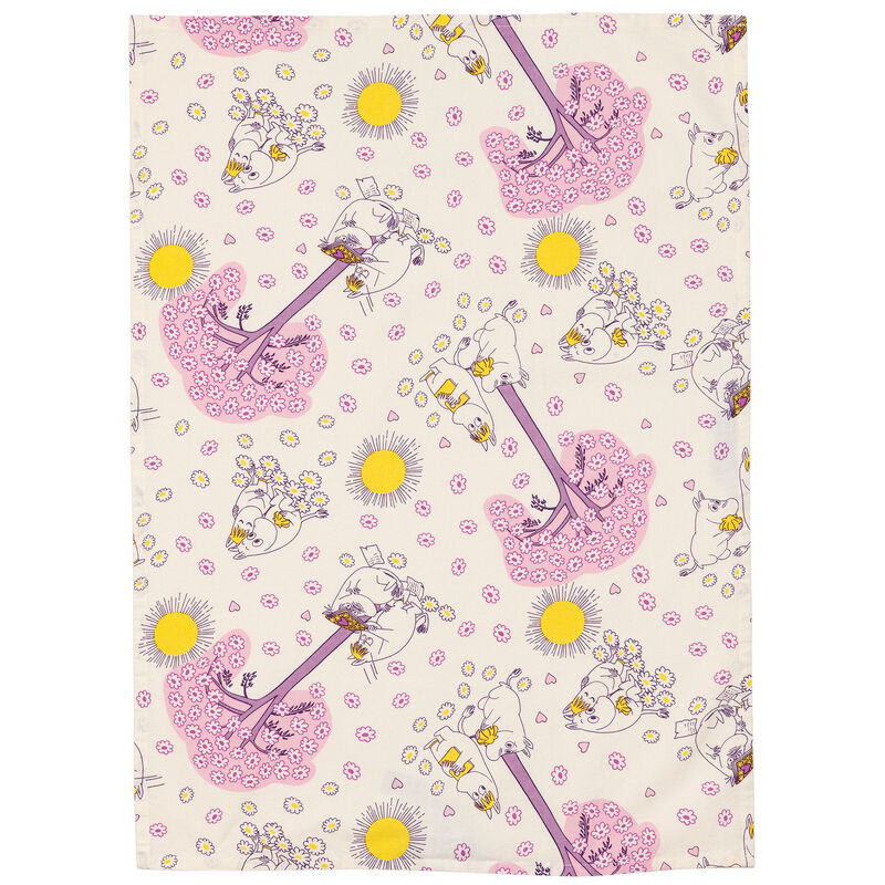 Förälskade kökshandduk 50 × 70 cm, rosa