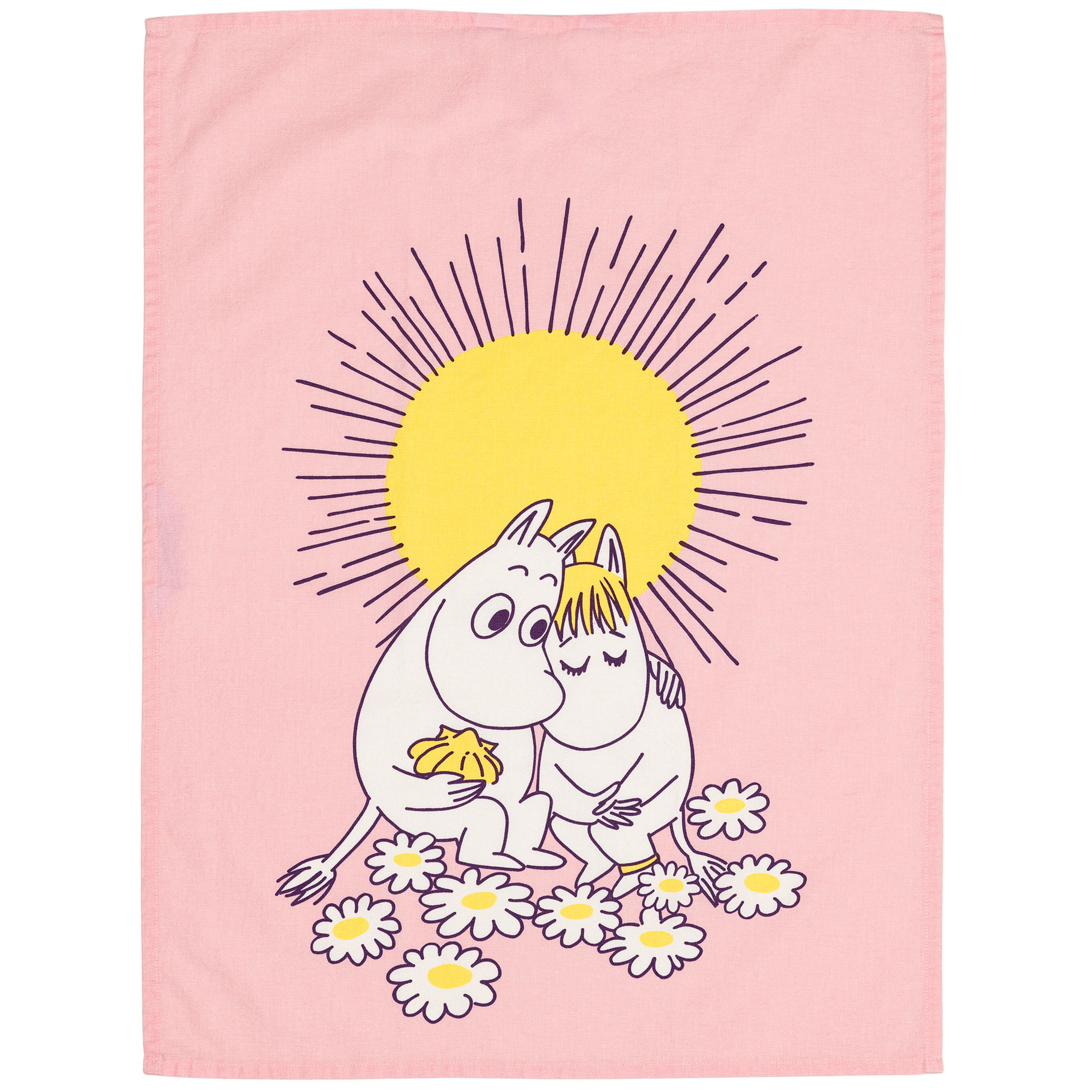 Förälskade kökshandduk 50 × 70 cm, rosa