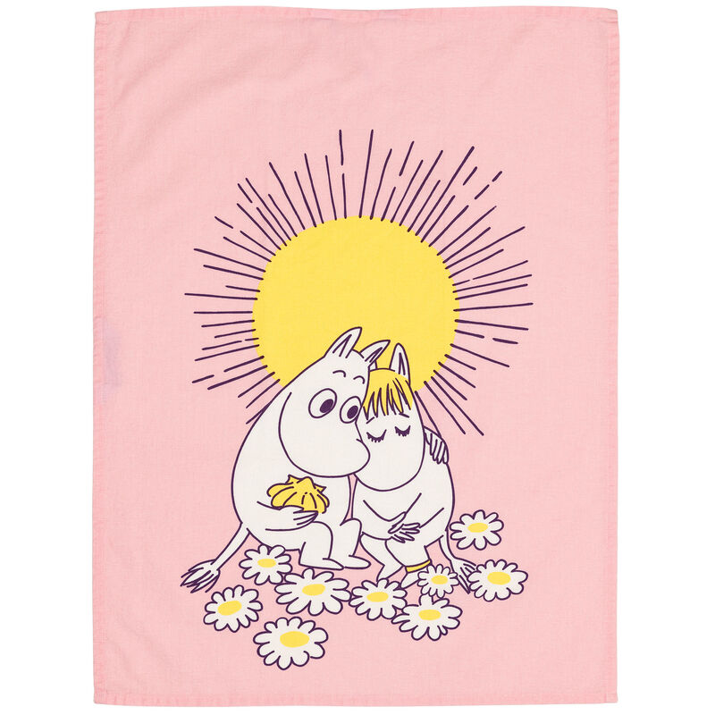 Förälskade kökshandduk 50 × 70 cm, rosa