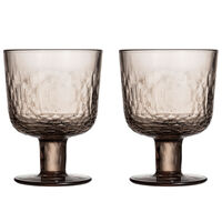 Mainio glas på fod 30 cl, mocca, 2 stk.