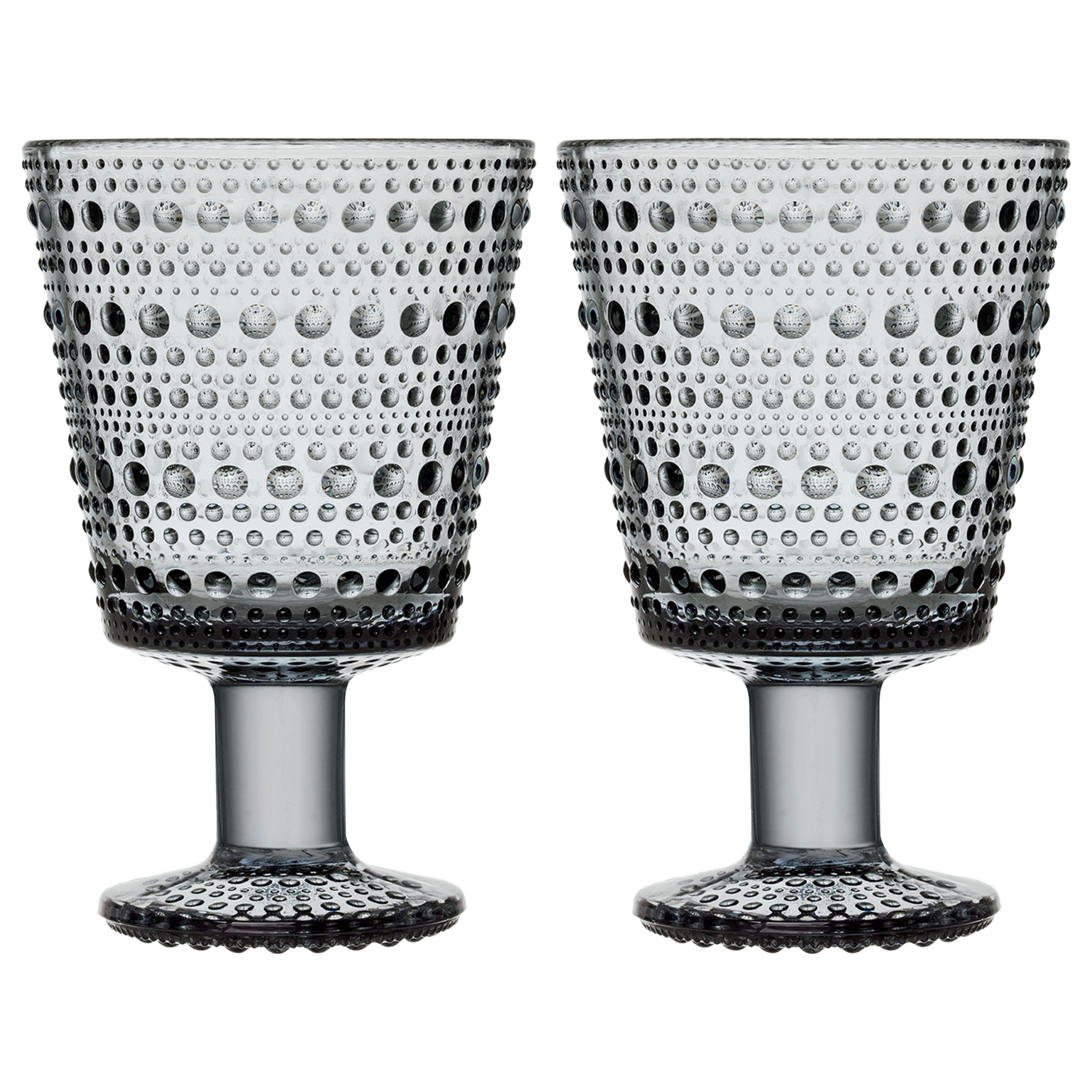 Kastehelmi glas på fod 26 cl, grå, 2 stk.