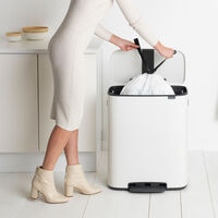 Bo pedalbøtte 60 liter, hvit