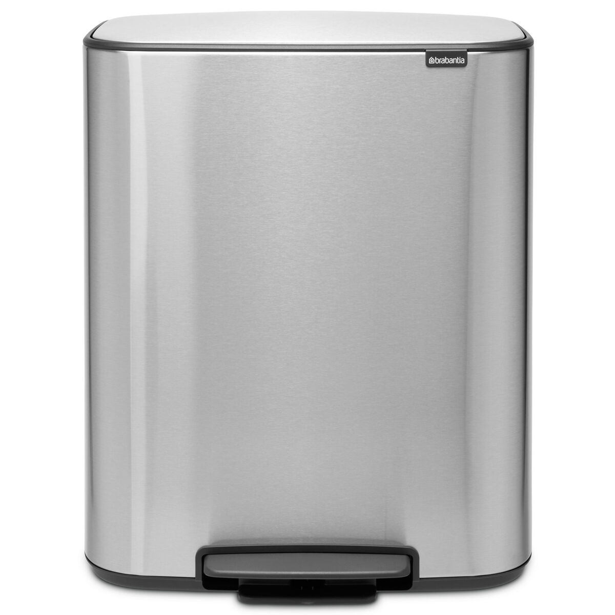 Bo pedalspand 60 liter, matbørstet stål