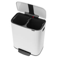 Bo pedalbøtte 2 x 30 liter, hvit