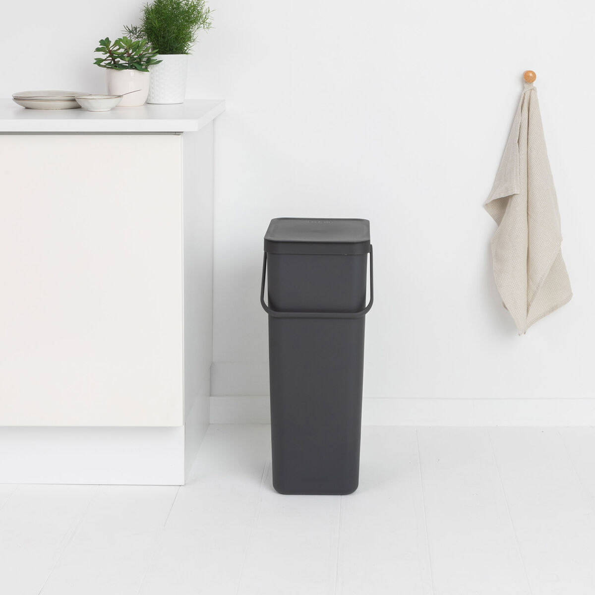 Sort & Go avfallshink 40 liter, mörkgrå