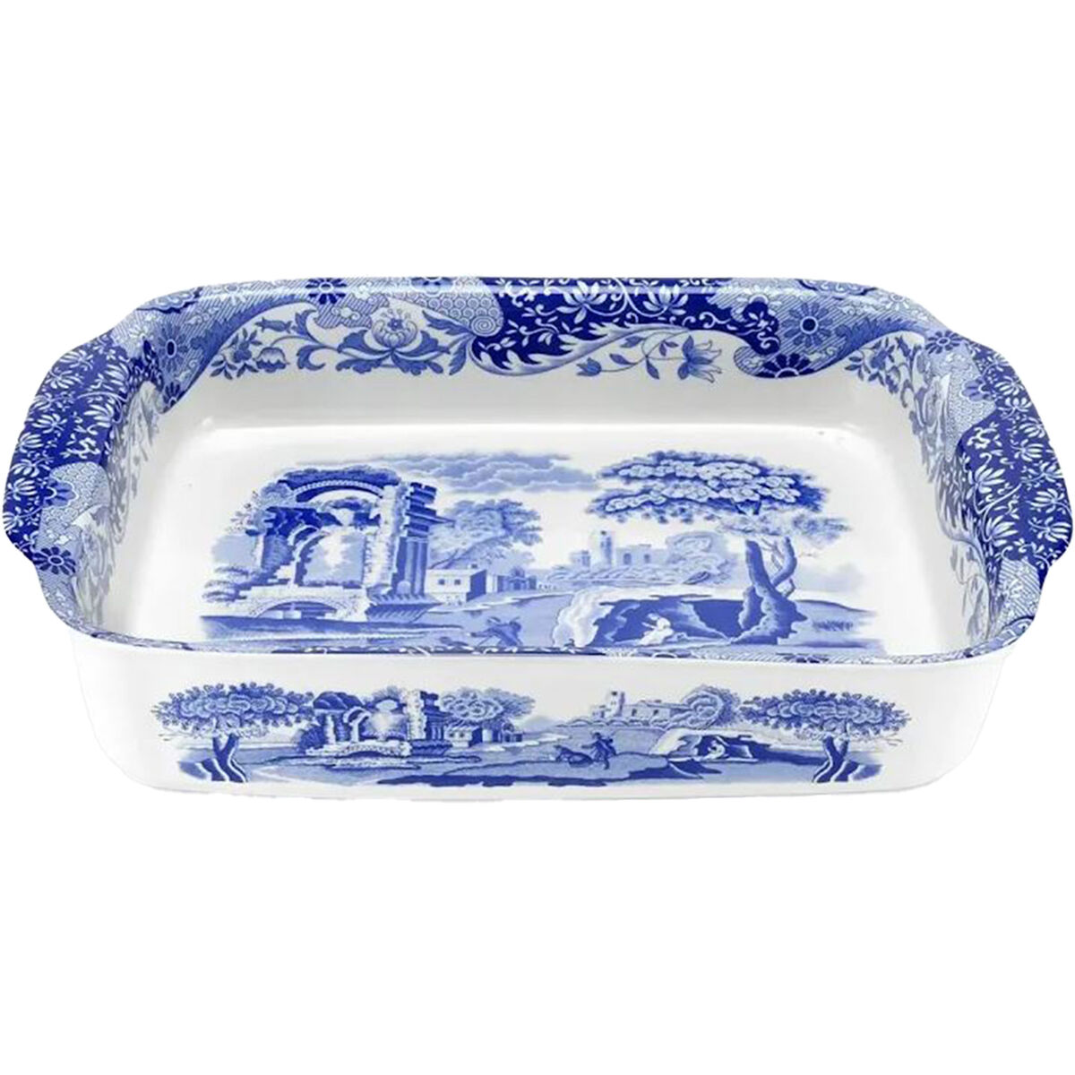 Blue Italian Ovnfast fad, rektangulært