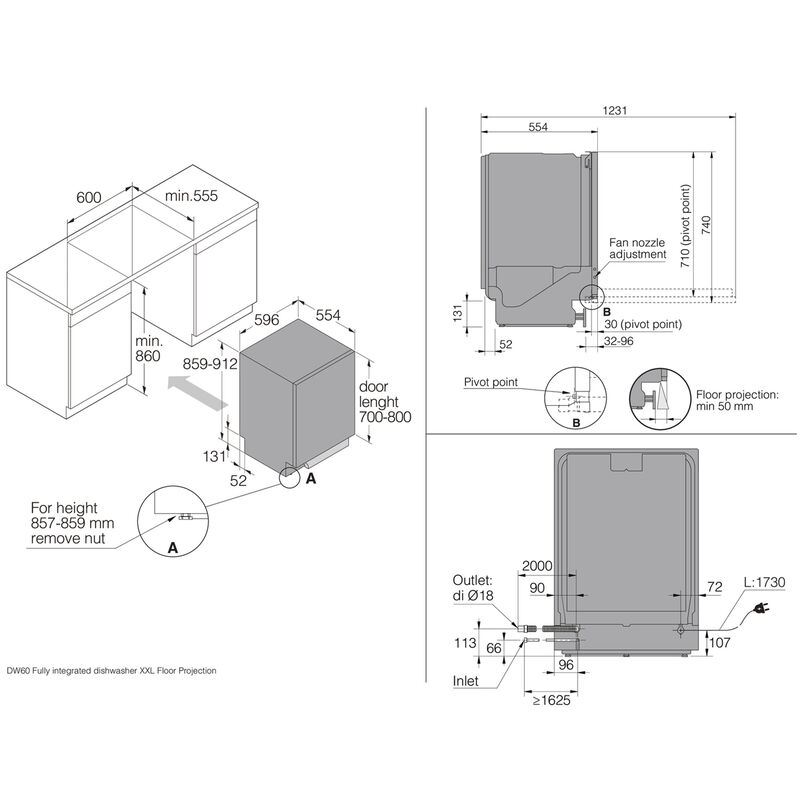 DFI777UXXL XXL helintegrert oppvaskmaskin, 17 kuverter