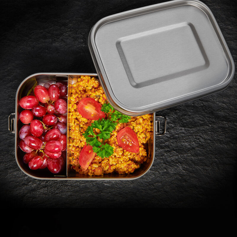 Matboks med snap‑lokk 800 ml, rustfritt stål