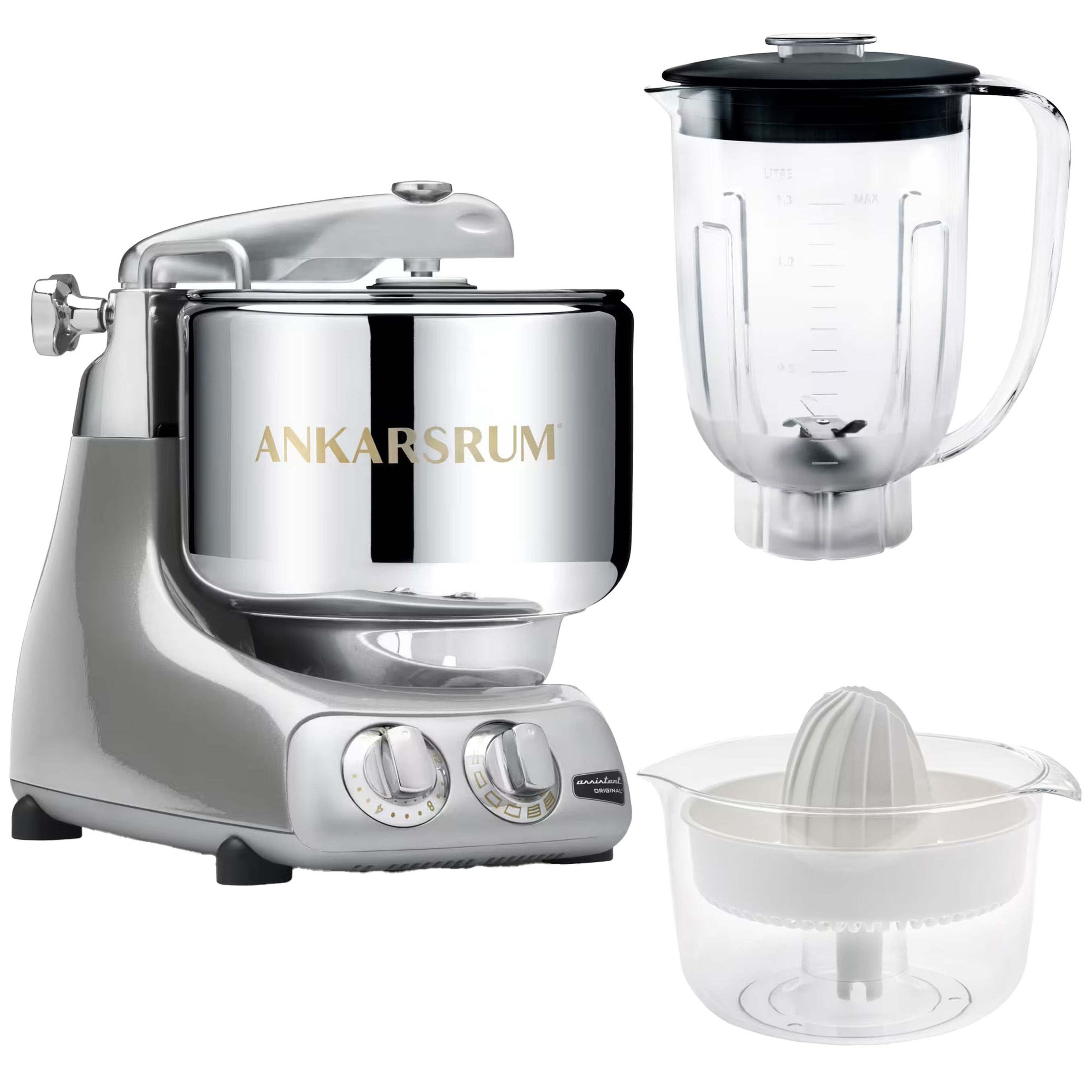 Assistent AKM6230 + mikserkanne og sitruspresse, sølv